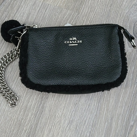 Coach Fur Trimmed Wristlet